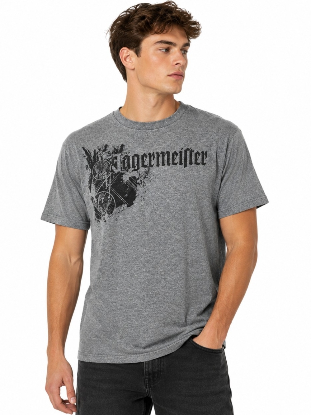 Jägermeister Tee Men's L Gray Streetwear Graphic #College #Grunge #Street #Dorm